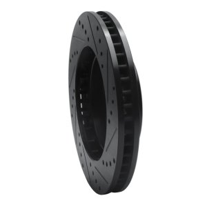 Chevrolet Blazer Brake Rotor (1) - Front Left - R1 Concepts - Drilled & Slotted - Black - `97-`05